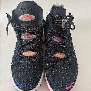 Nike LeBron 17 Black Sneakers with Vibrant Accents Basketball Shoes